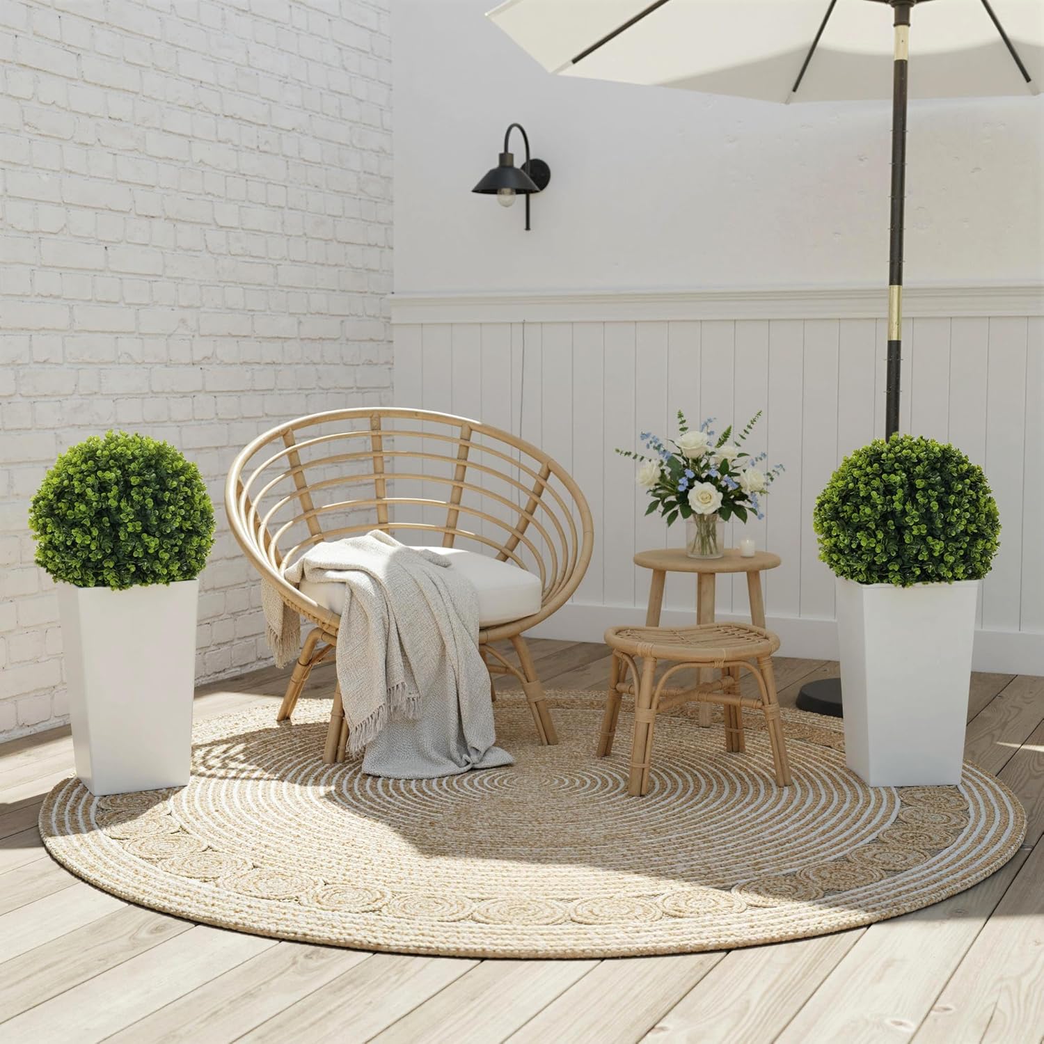 HOMCOM 2er-Set Künstlicher Eukalyptuskugeln 65 cm Kunstpflanze mit 330 Blättern im Topf, künstliche Pflanzen Plastik wie echt Deko mit UV-Schutz für Wohnzimmer Schlafzimmer Büro Garten — Ansicht 6