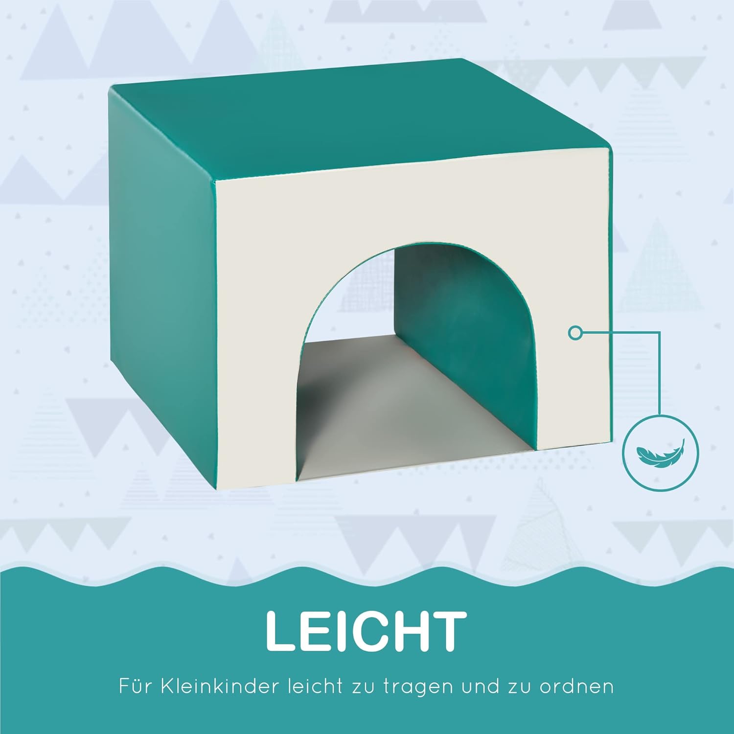 HOMCOM 4 TLG. Schaumstoff Bausteine Kinder Softbausteine Klettern Bauklötze Weiche Schaumstoffbausteine Riesenbausteine Bauspielzeug Grossbausteine Bausteinset für Baby & Kleinkinder Hellgrau — Ansicht 4