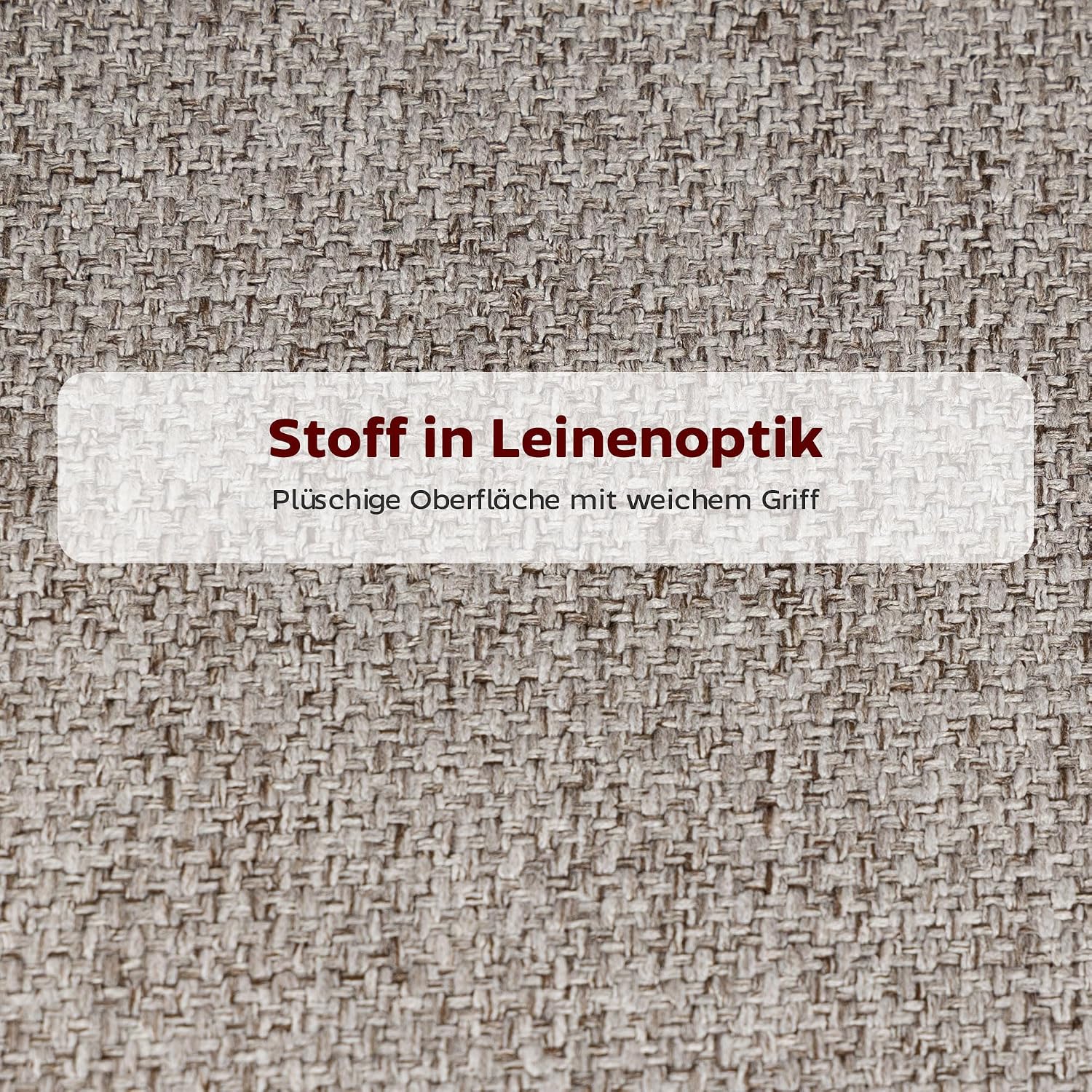 HOMCOM Barhocker 2er Set Barstuhl, Tresenhocker mit Fußstütze, Lehne, Leinen-Optik, Sitzhöhe 68 cm Küchenstühle mit Stahlgestell Loungesessel für Küche, Wohnzimmer, Esszimmer Hellgrau — Ansicht 5