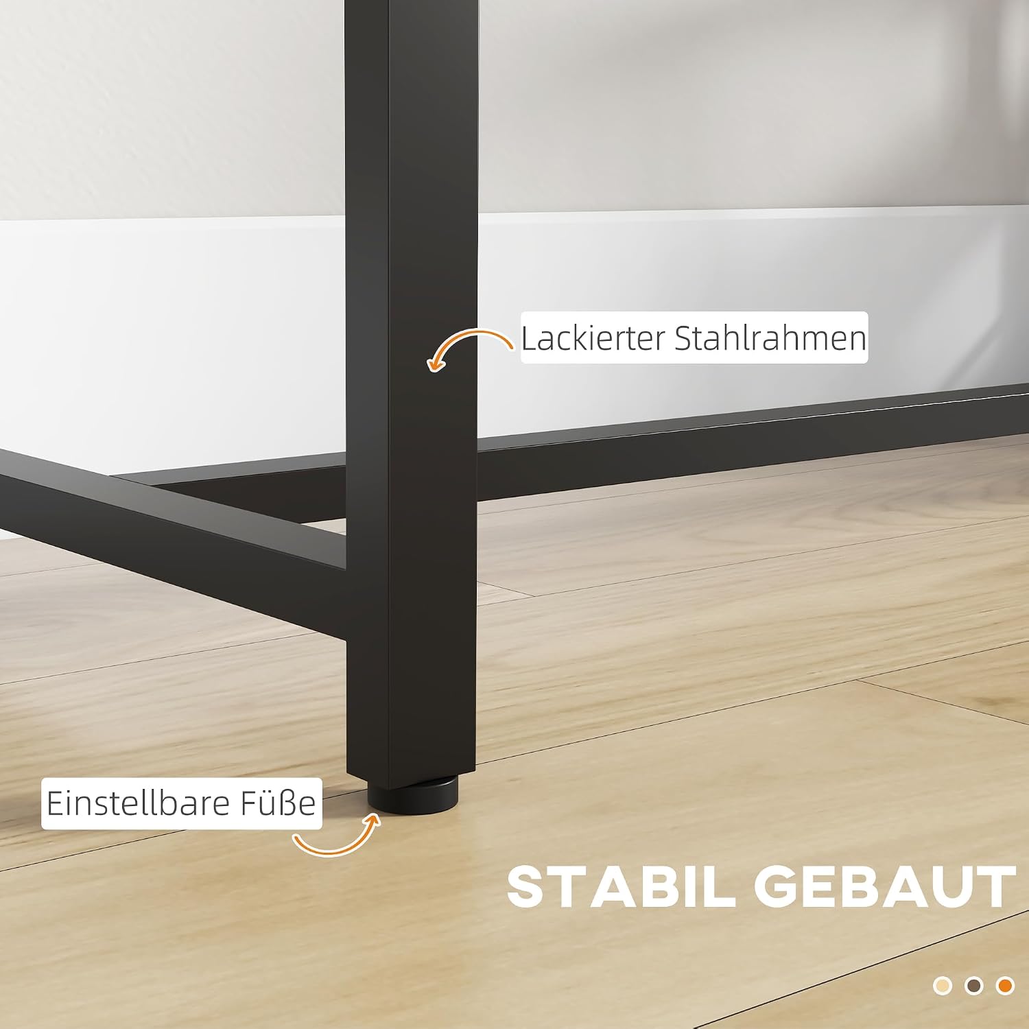 HOMCOM Bartisch Stehtisch Tresentisch mit 3 Ablageflächen Bartheke Küchentisch mit Holzoptik, Stahlgestell, für Esszimmer, Küche, Braun, 120 x 40 x 105 cm — Ansicht 6