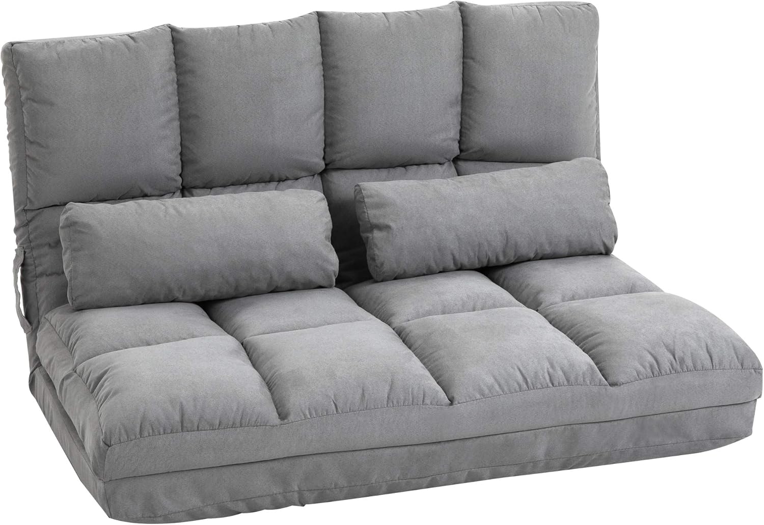 HOMCOM Bodenstuhl Bodensessel mit Liegefunktion Verstellbarer Rückenlehne Sitzkissen Relaxsessel zum Fernsehen, Lesen Meditationsstuhl Lazy Sofa Lesesessel für Meditation Yoga Büro Grau