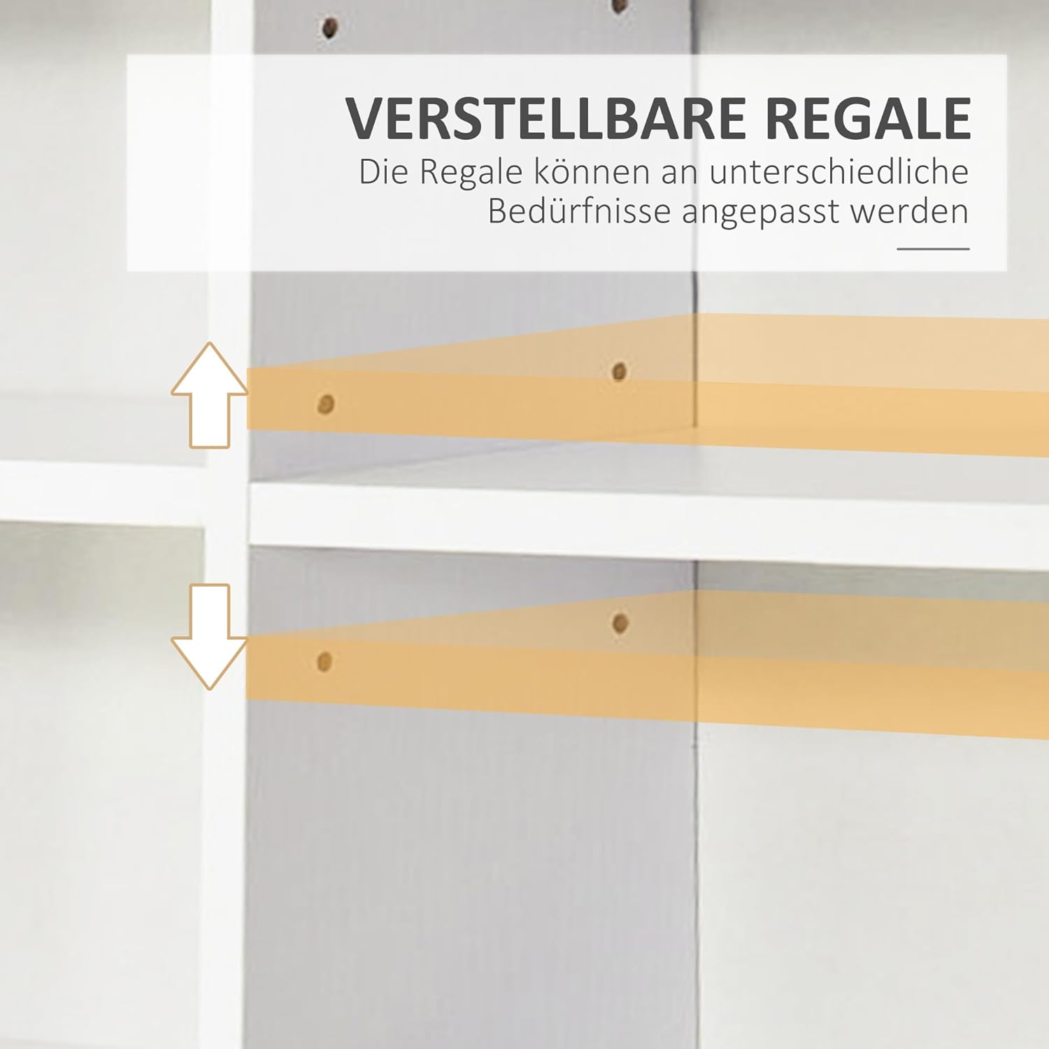 HOMCOM CD/DVD Regal Aufbewahrungsmöbel für 1116 CDs 36 höhenverstellbare Fächer 195 x 102 x 23,5 cm Weiß — Ansicht 5