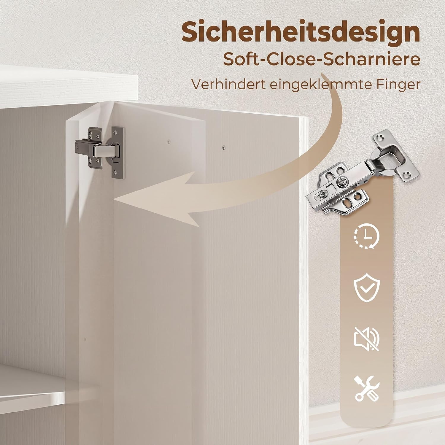 HOMCOM Computertisch mit 4 Schubladen, 140 x 48 x 75 cm Schreibtisch mit Schrank und verstellbarem Regal, Moderner Bürotisch für Büro, Schlafzimmer, Weiß — Ansicht 5