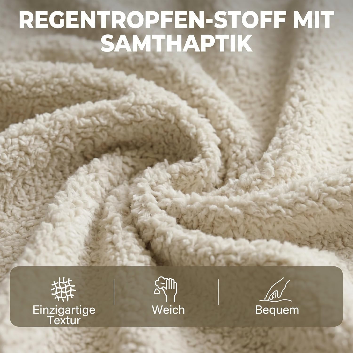 HOMCOM Ecksofa 235,5 cm L-Form Sofa 3-Sitzer mit umkehrbarer Chaiselongue, Samtstoff mit Punktstruktur, breite und Tiefe Sitzfläche, Couch für Wohnzimmer, Beige — Ansicht 6