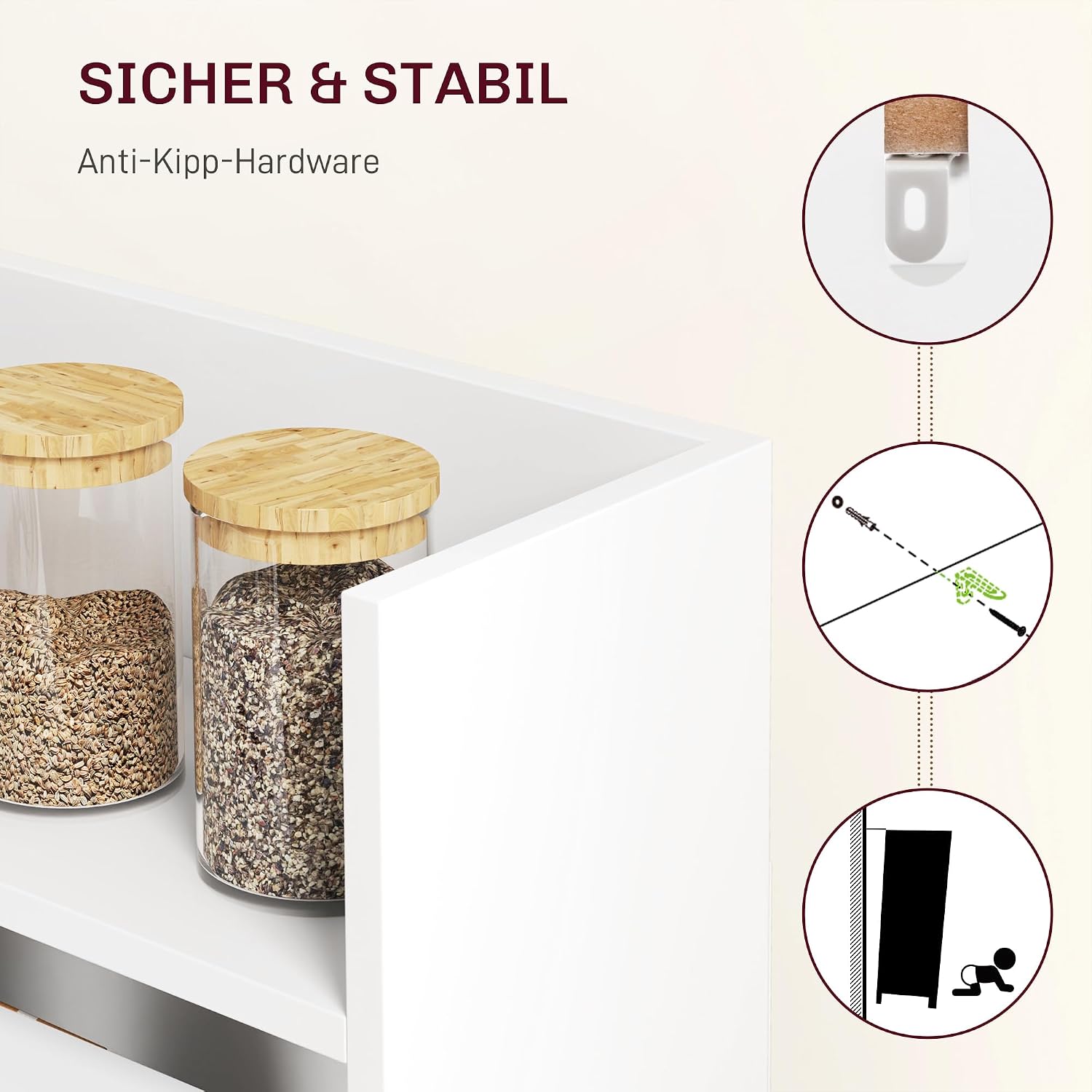 HOMCOM Essgruppe mit Klappbarem Esstisch und 2 Klappstühlen, Gepolsterten Kunstlederstühlen, Klapptisch mit 3 Regalen, Stahlrahmen, Platzsparend für Küche, Esszimmer, Kleine Räume, Weiß — Ansicht 5