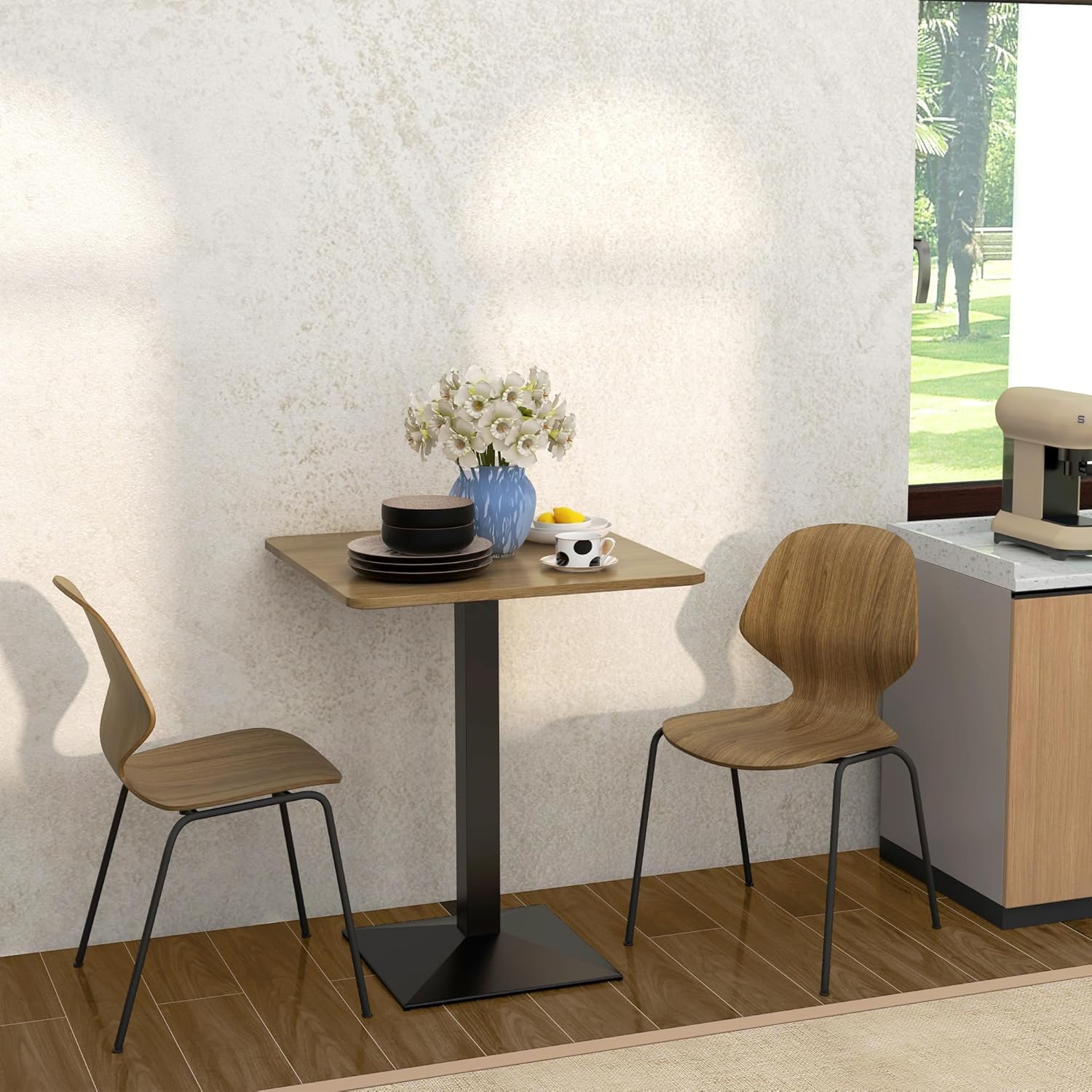 HOMCOM Esstisch 70 x 70 cm Quadratischer Küchentisch für 2 Personen Esszimmertisch mit Holzoptik Stahlbasis Kleiner moderner Tisch für Küche, Esszimmer und Wohnzimmer Dunkelbraun — Ansicht 6