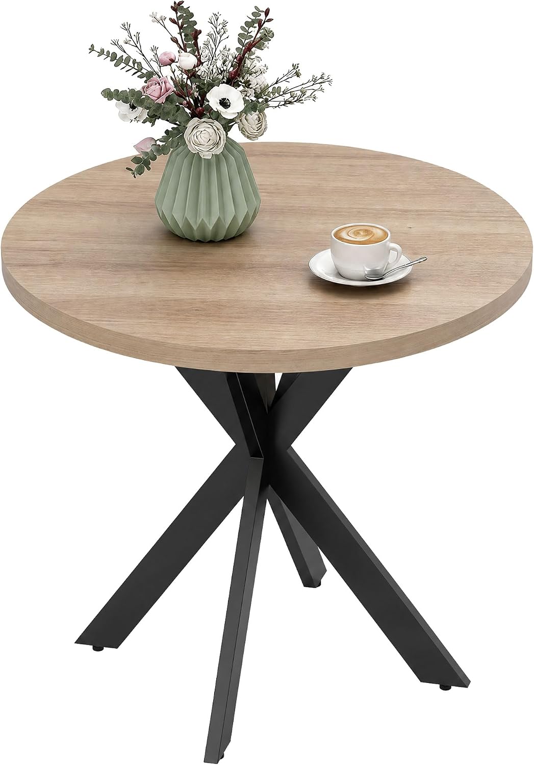 HOMCOM Esstisch 75 x 75 cm rund Küchentisch für 2-4 Personen modern Esszimmertisch mit Spinnenfuß Kleiner Tisch für Küche, Esszimmer und Wohnzimmer Braun