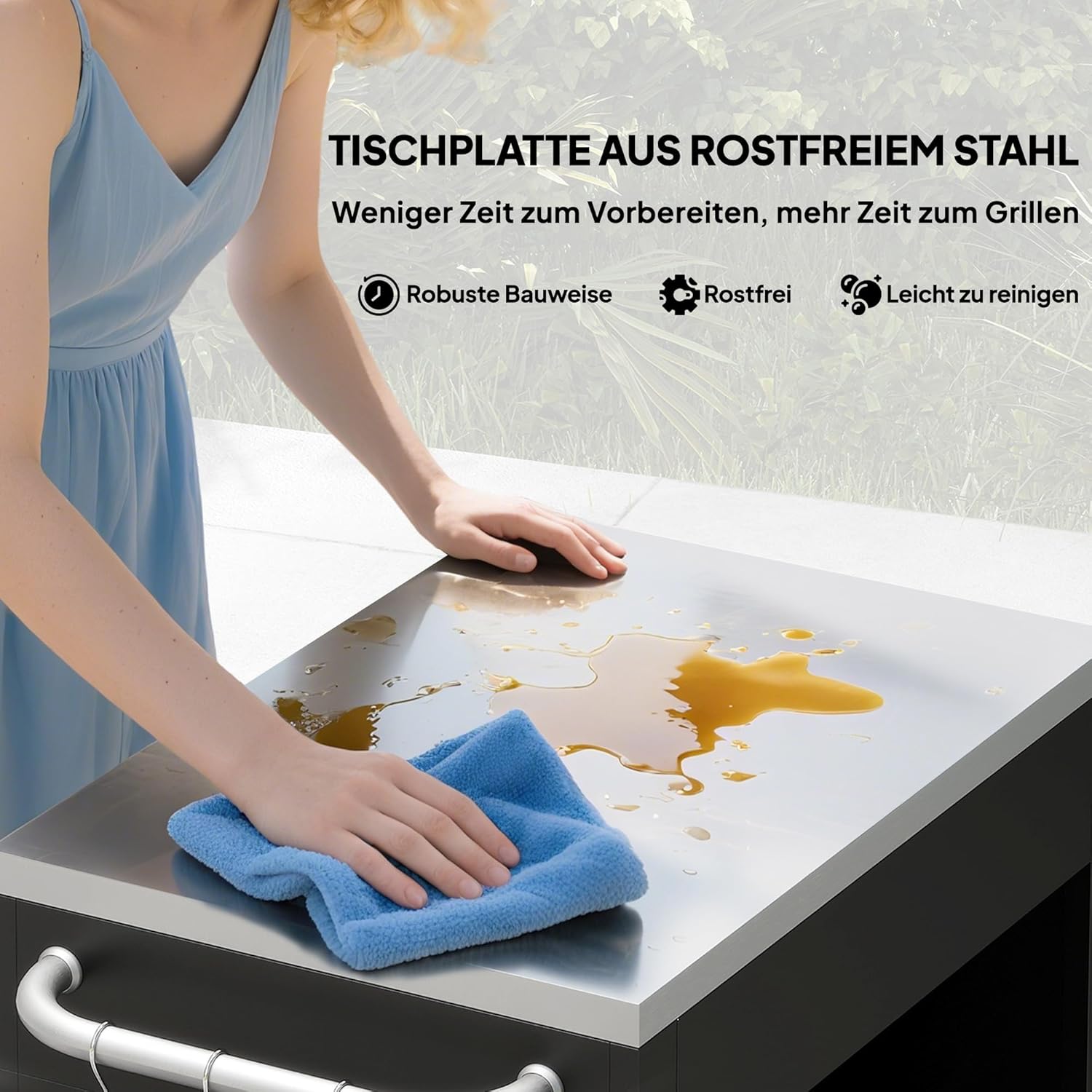 HOMCOM Küchenwagen mit Rollen, Servierwagen, Küchentrolley mit Schrank, Haken und Edelstahlgriffe, Rollwagen, Küchenhilfe, Schwarz, 86 x 50 x 86,5 cm — Ansicht 3