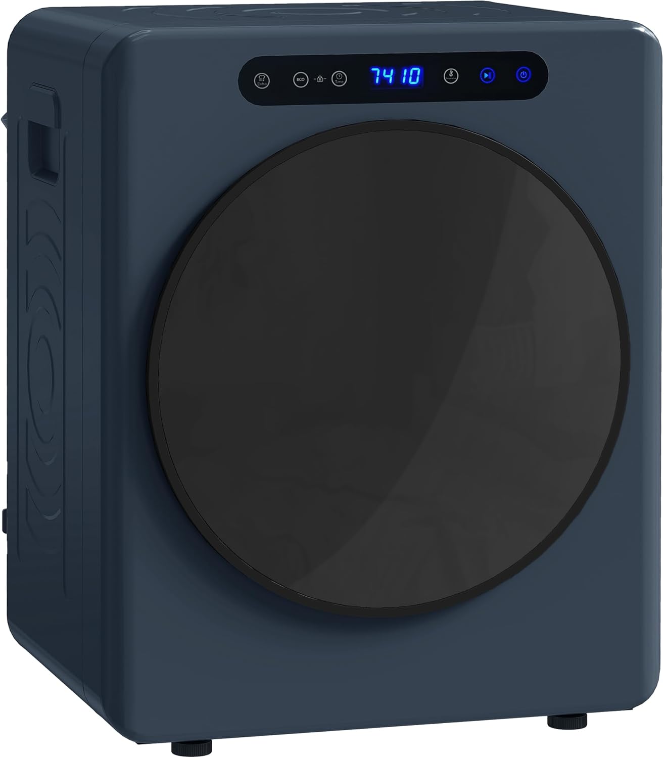 HOMCOM Mini Ablufttrockner 5kg Wäschetrockner mit Sterilisation, 6 Programmen bis zu 60°C, 1000W Trockner mit Touch-Screen, Knitterschutz, Edelstahltrommel, Extra-Trocken-Modus Blau