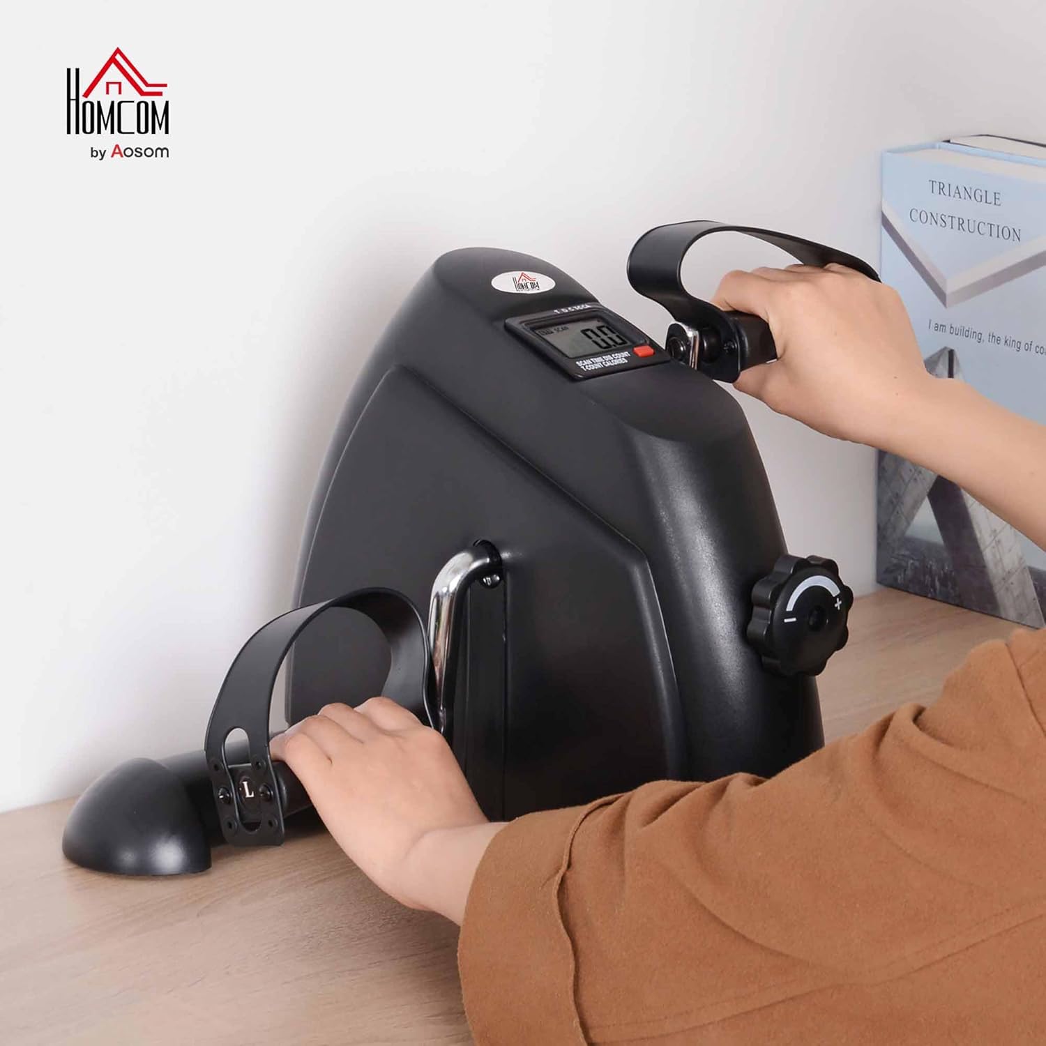 HOMCOM Mini Heimtrainer Arm-und Beintrainer Pedaltrainer für Senioren mit LCD-Display verstellbarer Widerstand Fitnessbike Hometrainer für Zuhause Heim Büro 35 x 40 x 31 cm — Ansicht 2