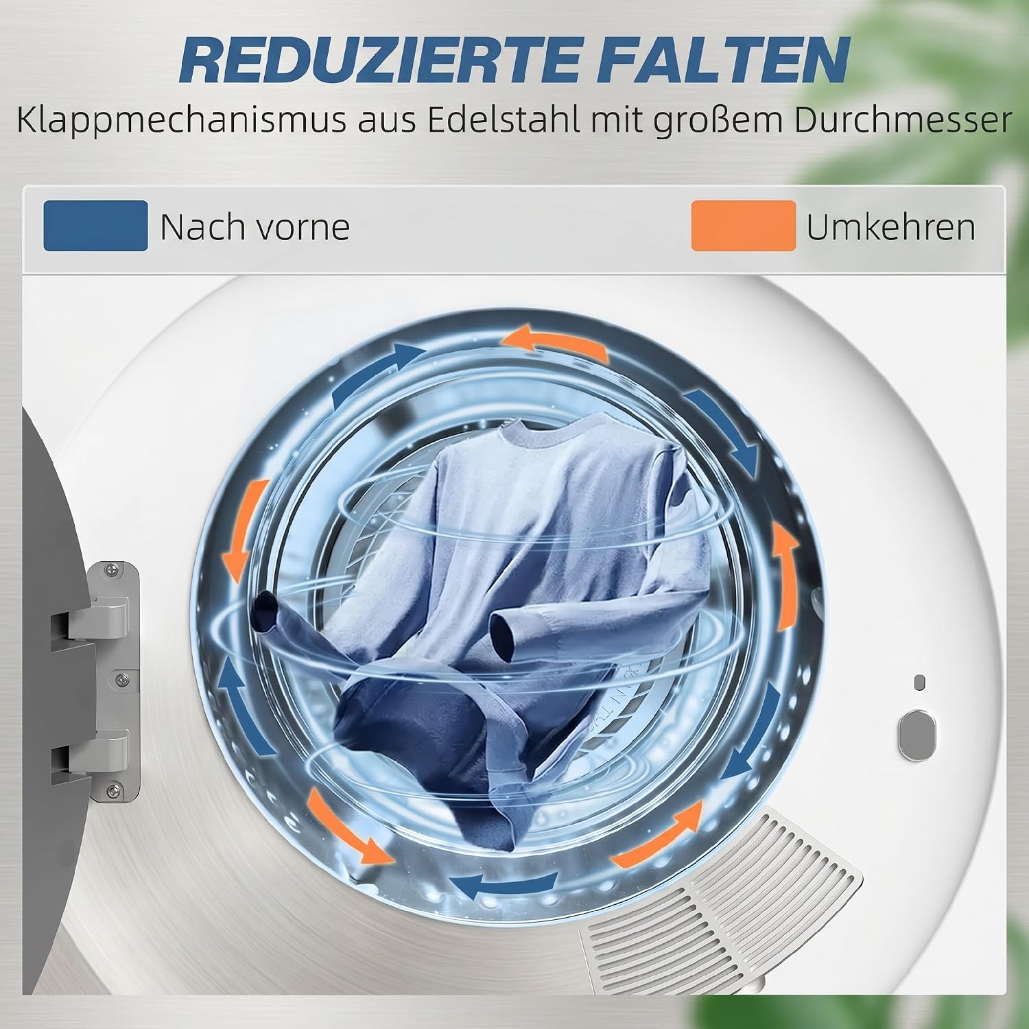 HOMCOM Mini Wäschetrockner 4 kg Kapazität, mit 800 W, einstellbarem Timer, bis zu 60°C, Freistehend, Stapelbar, Wandmontierbar Ablufttrockner mit Edelstahltrommel und Touch-Display für Kleidung Weiß — Ansicht 5