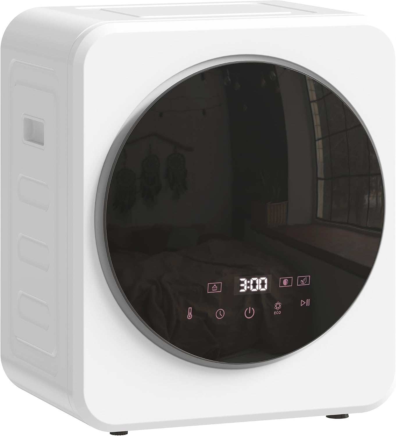 HOMCOM Mini Wäschetrockner 4 kg Kapazität, mit 800 W, einstellbarem Timer, bis zu 60°C, Freistehend, Stapelbar, Wandmontierbar Ablufttrockner mit Edelstahltrommel und Touch-Display für Kleidung Weiß