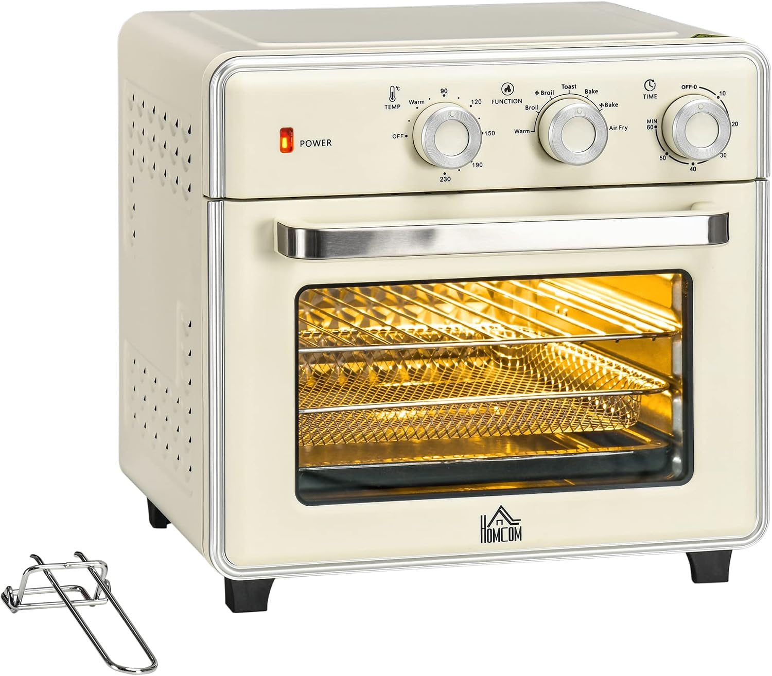 HOMCOM Minibackofen mit Umluft 20L Mini Ofen mit