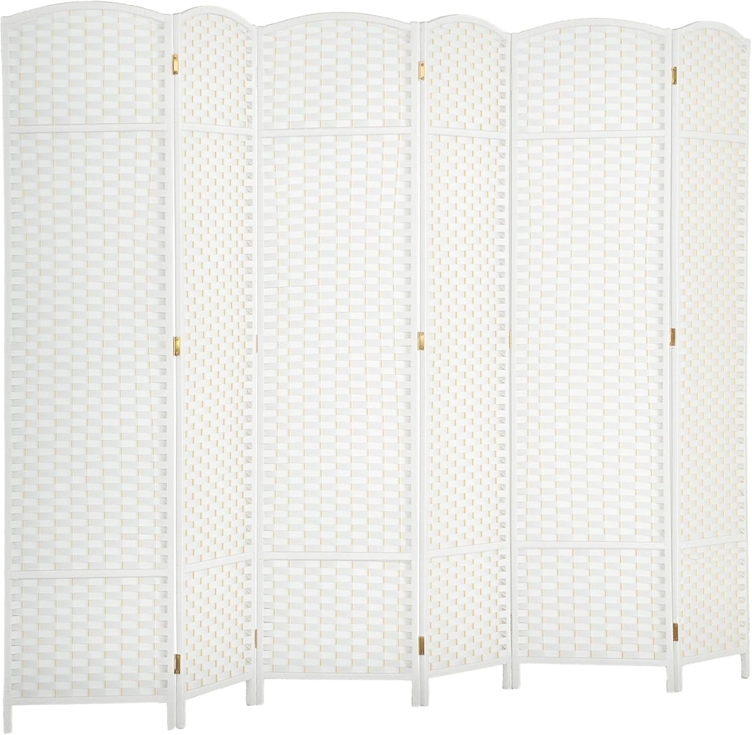 HOMCOM Paravent 6-teilig 240 x 170 cm Raumteiler Faltbar Trennwand aus Kiefernholz, Sichtschutz Raumtrenner Stellwand für Schlafzimmer Wohnzimmer Weiß