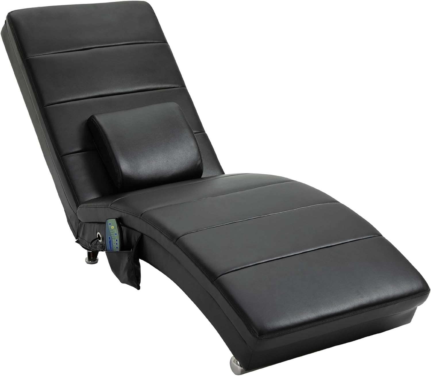 HOMCOM Relaxliege Elektrisch Fernsehsessel Massagesessel mit Liegefunktion 8 Massagepunkten Relaxsessel mit Zero-G Design für Wohnzimmer Kunstleder Schwarz