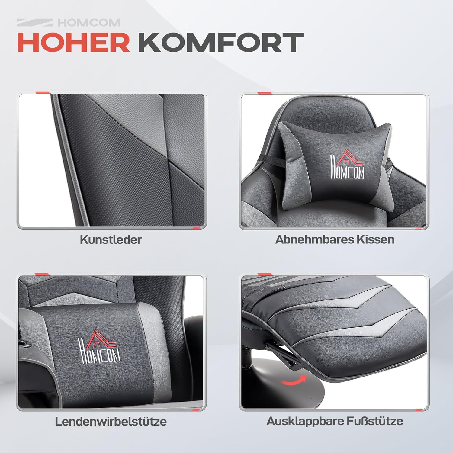 HOMCOM Relaxsessel Elektrisch Fernsehsessel Massagesessel mit Liegefunktion Massage 360° Drehbarer TV Sessel mit Fernbedienung, Becherhalter Seitentasche, für Wohnzimmer Kunstleder Grau — Ansicht 6
