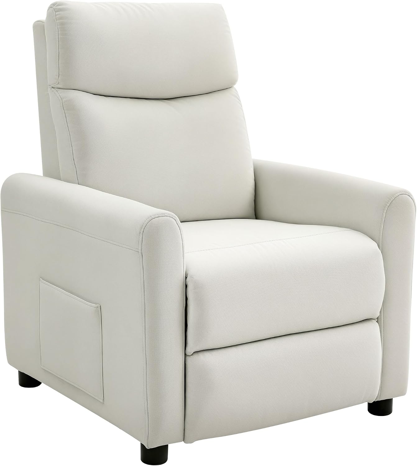 HOMCOM Relaxsessel Fernsehessel mit Liegefunktion, TV Sessel mit Taschenfedern, Fußstütze, Stoff in Leinenoptik, Ruhesessel für Wohnzimmer, Cremeweiß