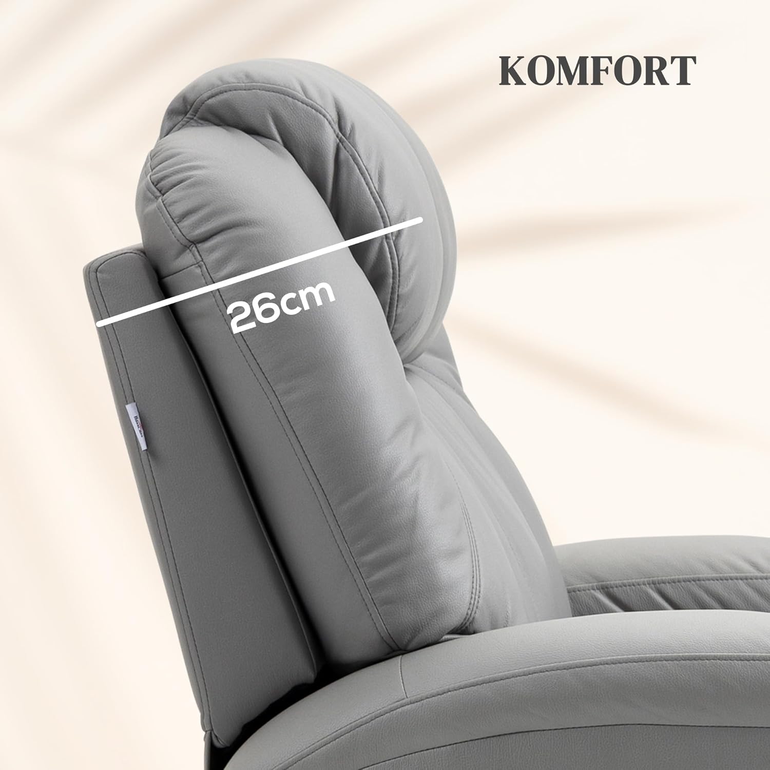 HOMCOM Relaxsessel mit Massagefunktion, Elektrisch Fernsehsessel mit Liegefunktion, Wippfunktion, Drehbar Massagesessel mit Federsystem, Fernbedienung, Becherhalter und Seitentasche, Grau — Ansicht 3