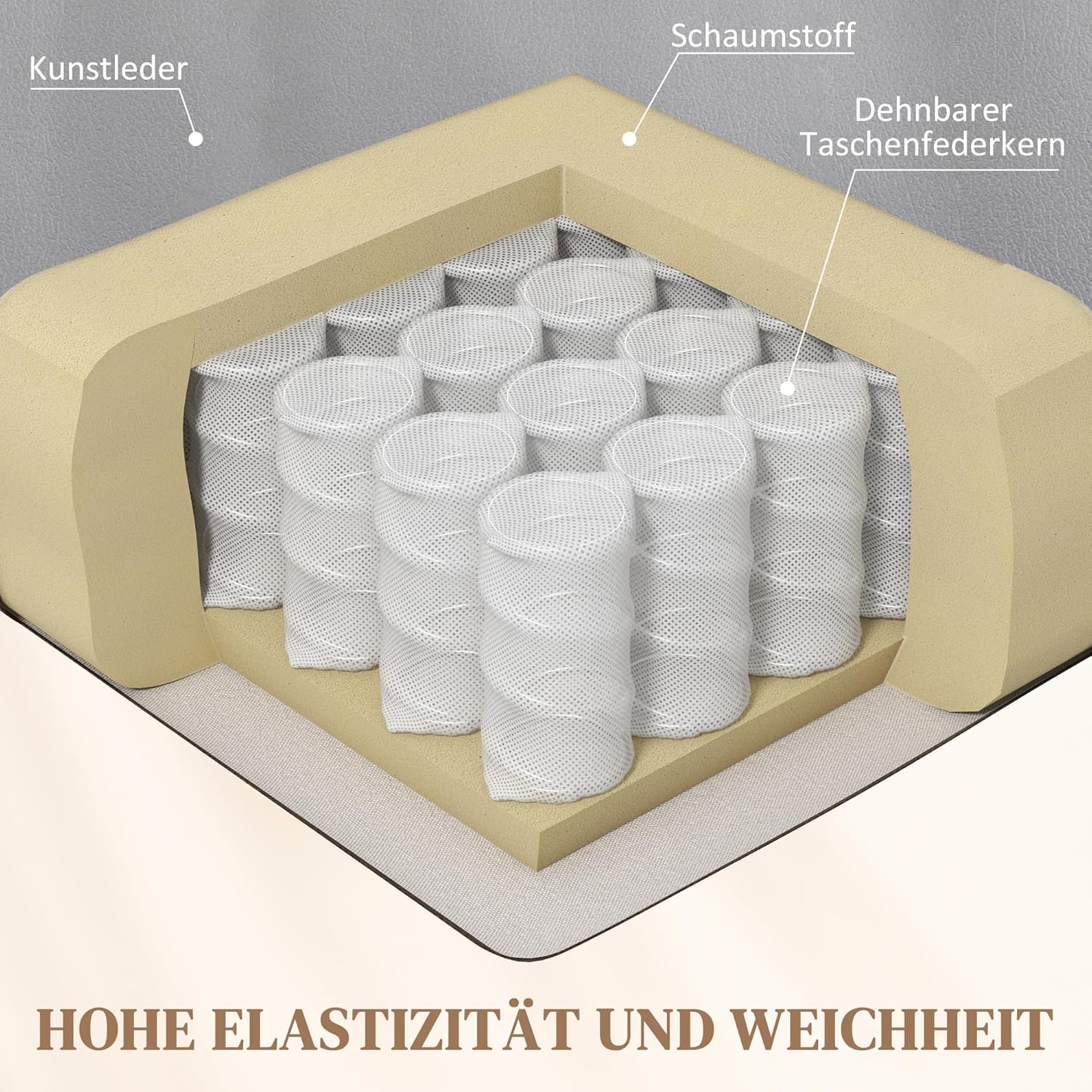 HOMCOM Relaxsessel mit Massagefunktion, Elektrisch Fernsehsessel mit Liegefunktion, Wippfunktion, Drehbar Massagesessel mit Federsystem, Fernbedienung, Becherhalter und Seitentasche, Grau — Ansicht 6