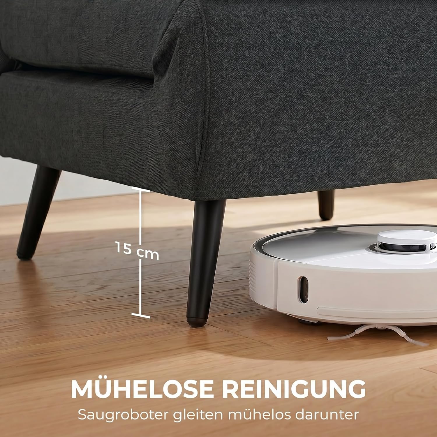 HOMCOM Schlafsessel 3-in-1 Sessel mit Bettfunktion, Klappbar Relaxsessel mit Verstellbarer Rückenlehne, Lendenkissen, Leinenoptik Schlafsofa für Wohnzimmer, Schlafzimmer, Dunkelgrau — Ansicht 3