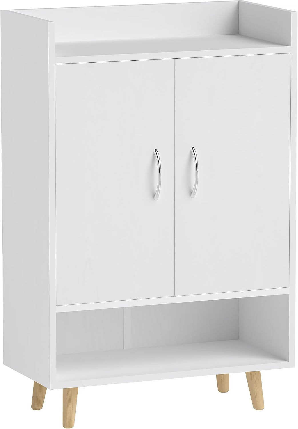 HOMCOM Schuhschrank Schuhregal Schmal mit 4 Fächern Schuhaufbewahrung für 12 Paar Schuhe, Flur und Eingangsbereich 60 x 30 x 92 cm, Weiß