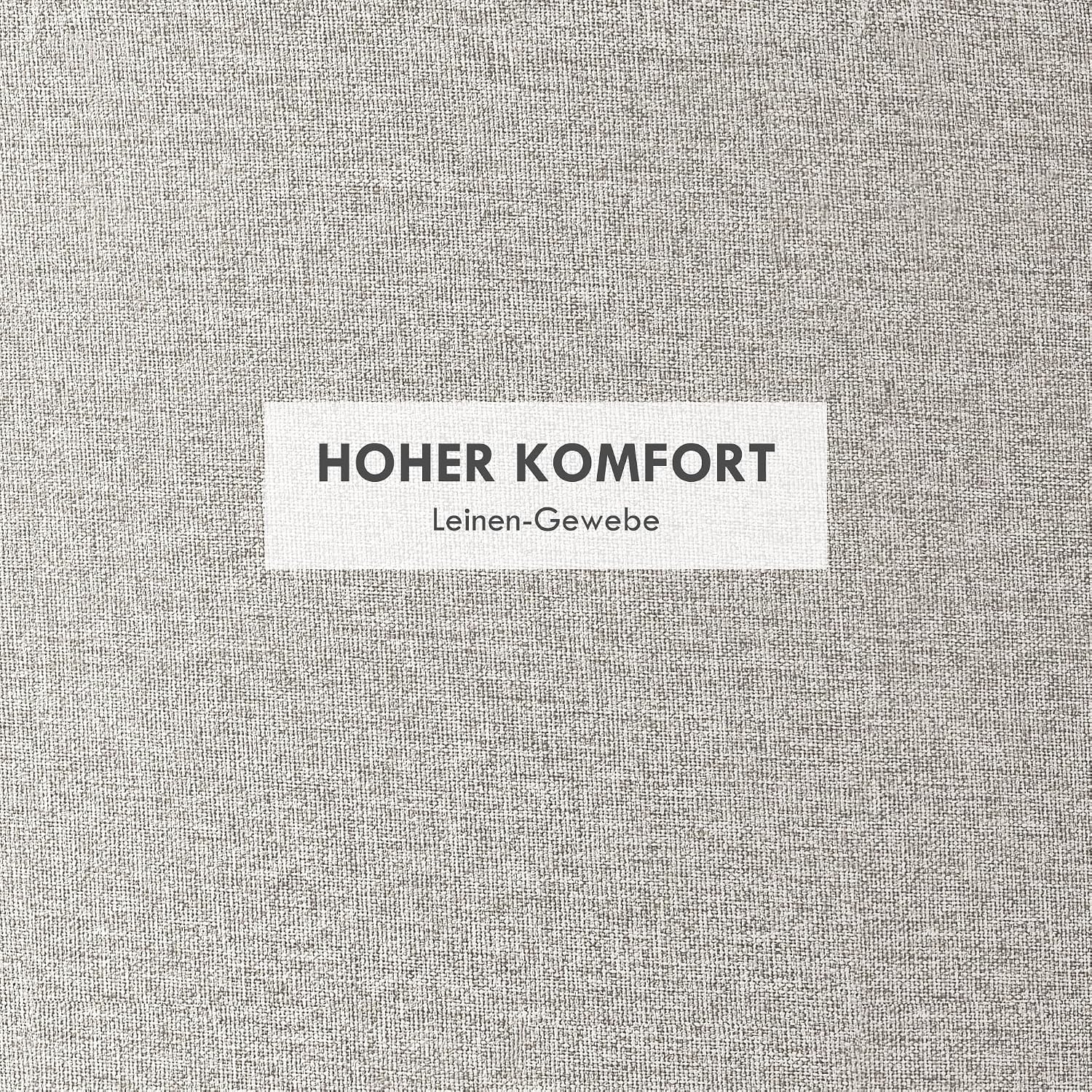 HOMCOM Sitzhocker mit Stauraum, Runder Hocker mit Klappdeckel Couchtisch, 56 x 56 x 42 cm Polsterhocker mit Leinenoptik, für Wohnzimmer, Schlafzimmer, Cremeweiß — Ansicht 6