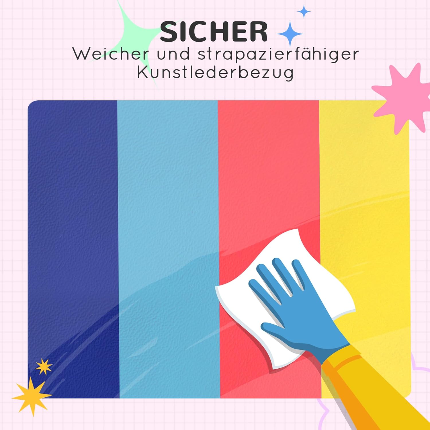 HOMCOM Softbausteine 4er-Set Schaumstoff Bausteine Riesenbausteine Bauklötze Bauspielzeug Schaumstoffblöcke für 1-3 Jahre alt Kinder Kunstleder EPE — Ansicht 4