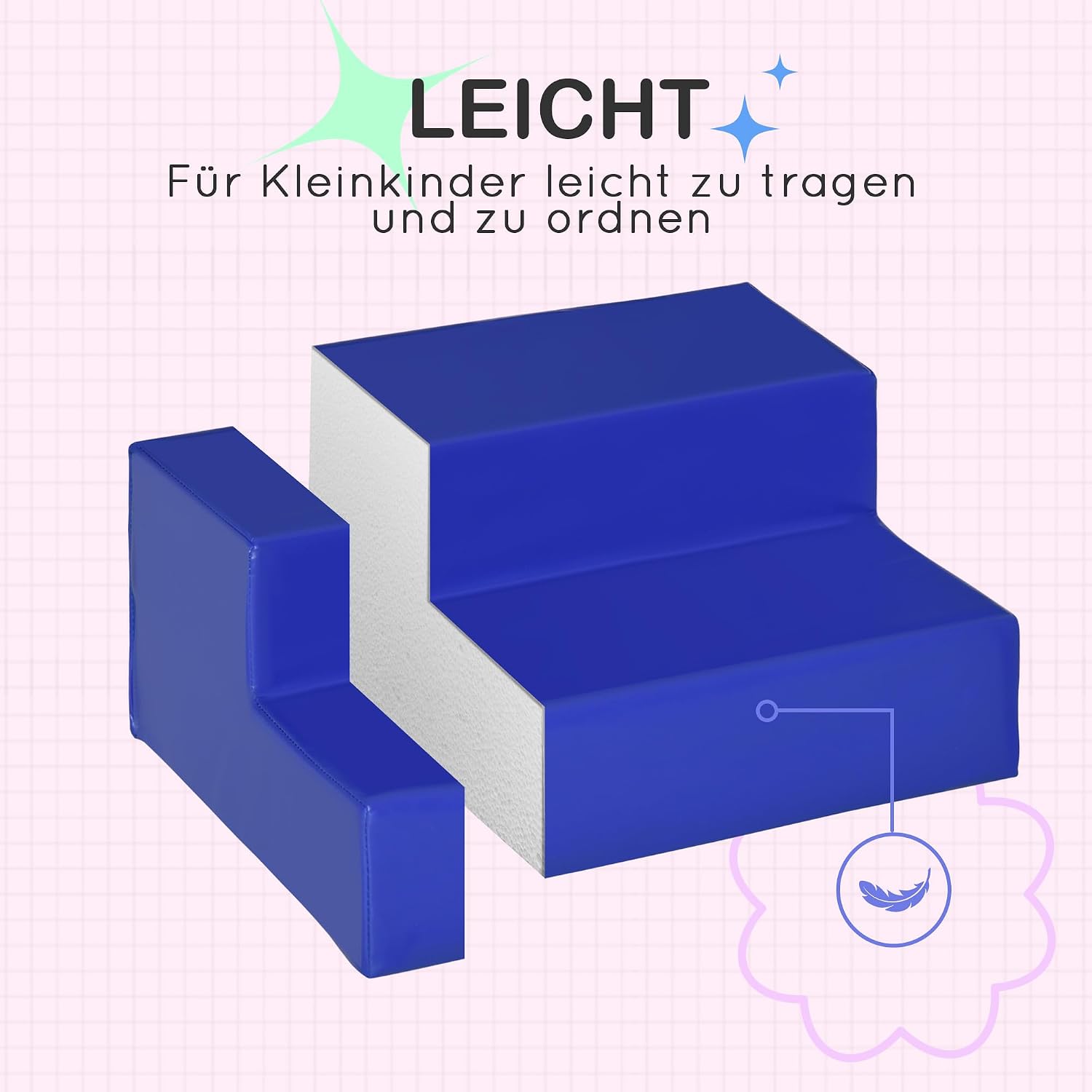 HOMCOM Softbausteine 4er-Set Schaumstoff Bausteine Riesenbausteine Bauklötze Bauspielzeug Schaumstoffblöcke für 1-3 Jahre alt Kinder Kunstleder EPE — Ansicht 6